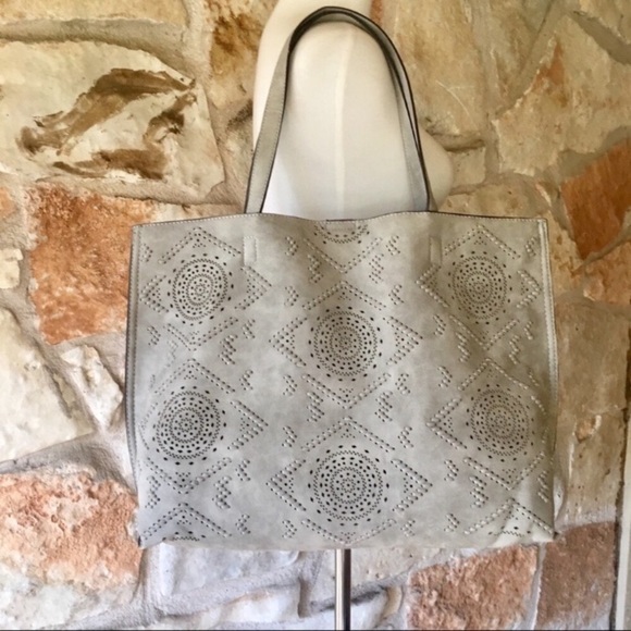 NWT Anthropologie Alice Springs Tote in Soft Grey - Picture 3 of 7